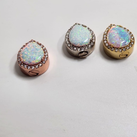 Natural Opal pendant to hold ashes, Urn Pendant, Keepsake Ash Holder, Urn Charm - Picture 5 of 5